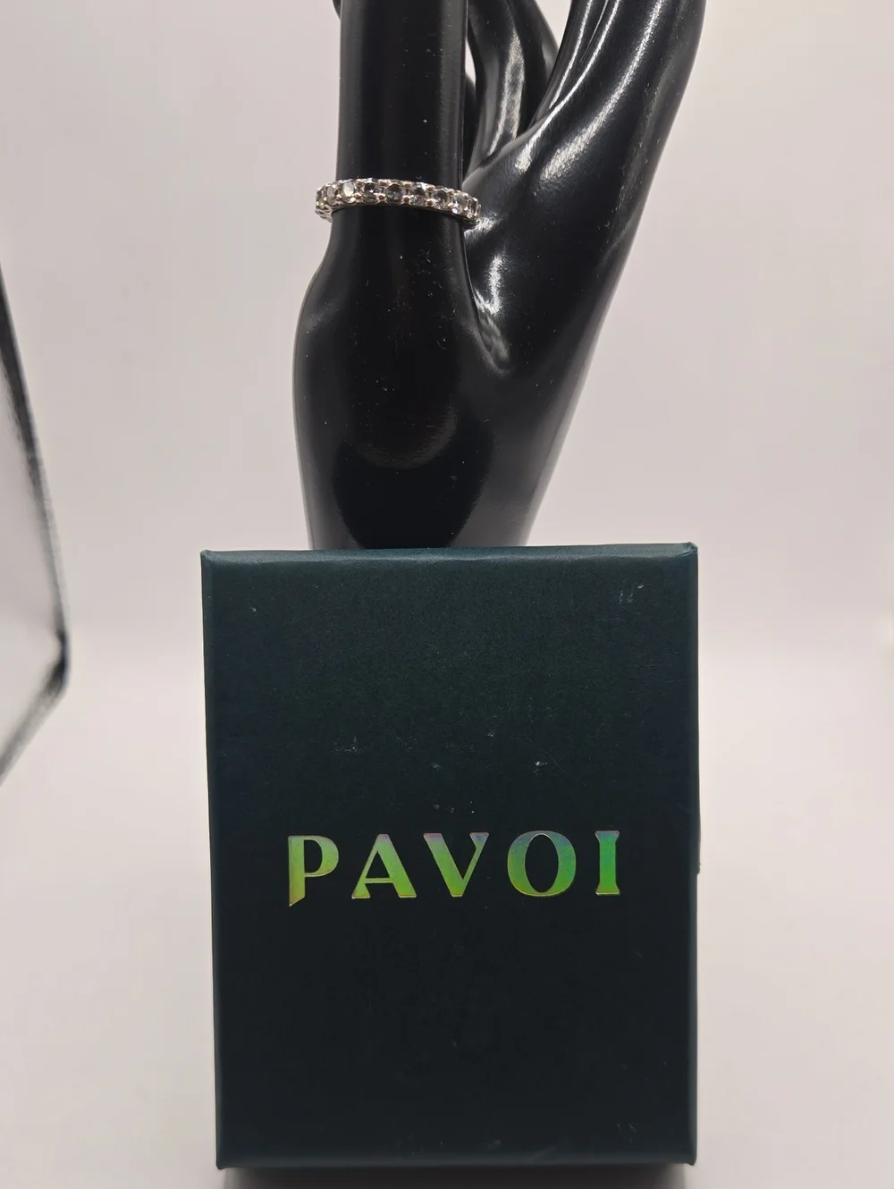 PAVOI Silver Crystal Eternity Ring - Sparkling Silver Band
